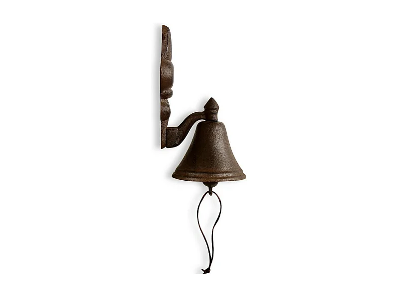 Cloche fleur de lys fonte Fonte Marron - Décoration d'Autrefois