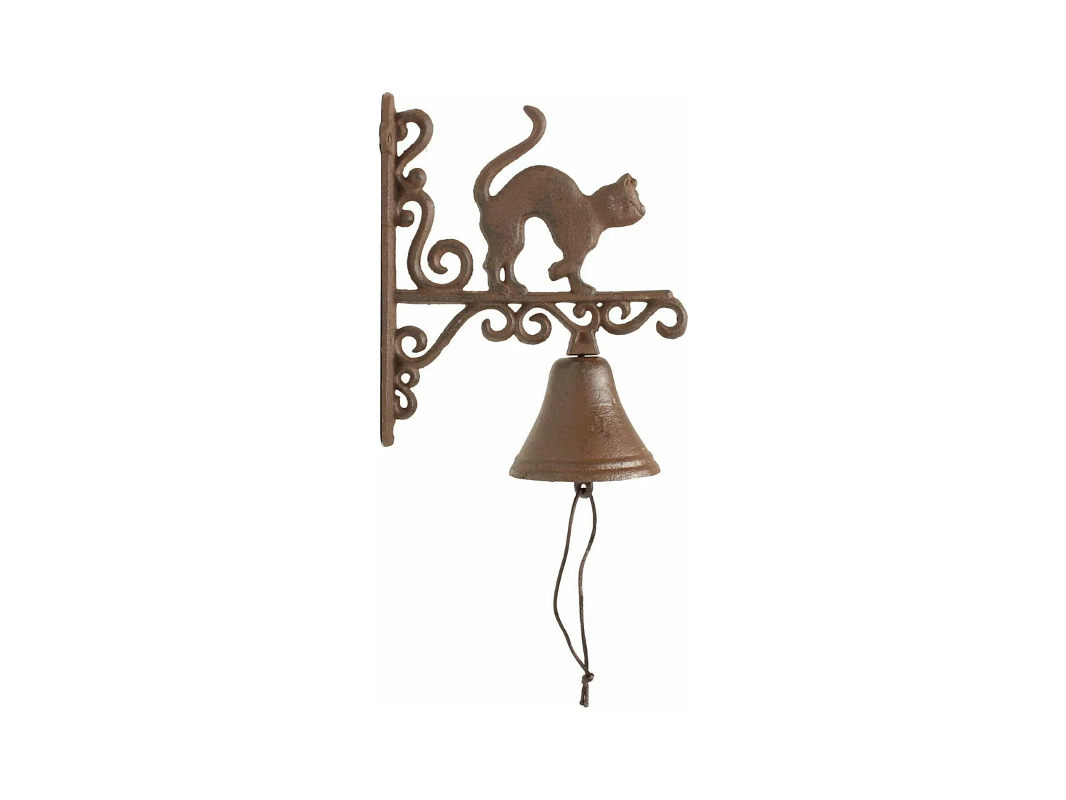 Cloche chat fonte Fonte Marron - Décoration d'Autrefois