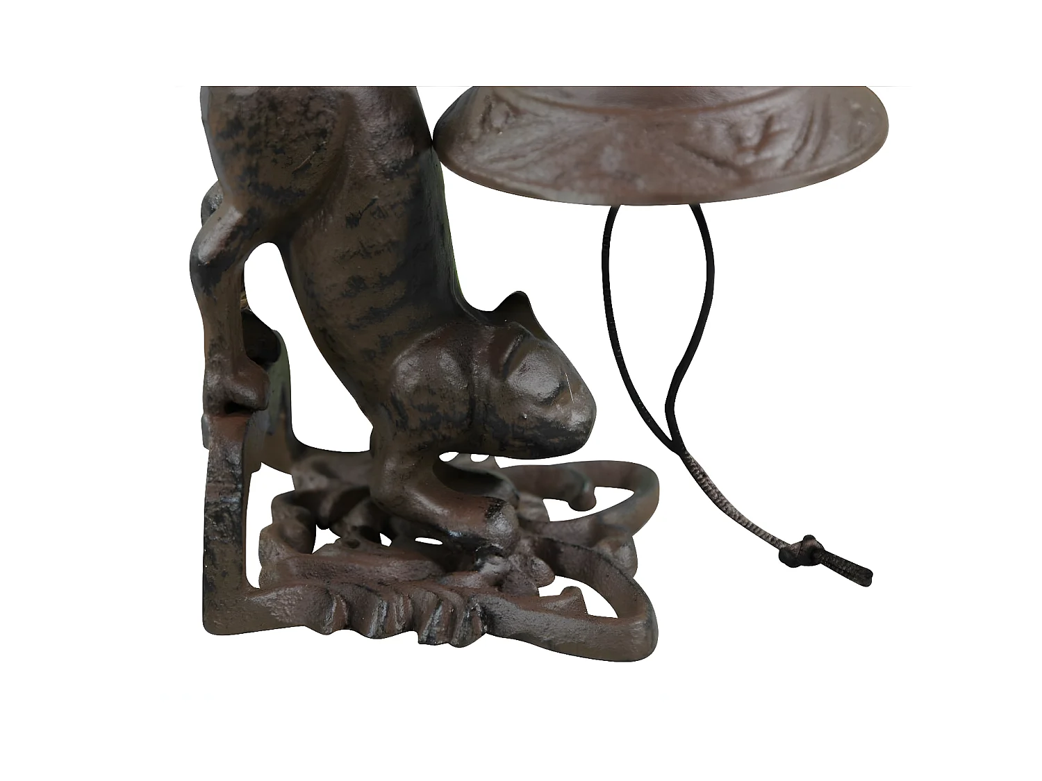 Cloche chat dos fonte Fonte Marron - Décoration d'Autrefois