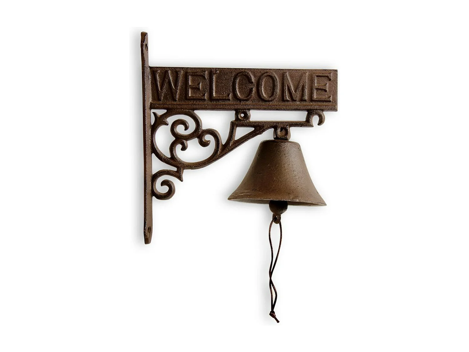 Cloche welcome fonte Fonte Marron - Décoration d'Autrefois