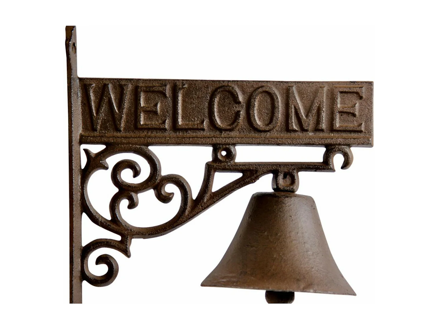 Cloche welcome fonte Fonte Marron - Décoration d'Autrefois