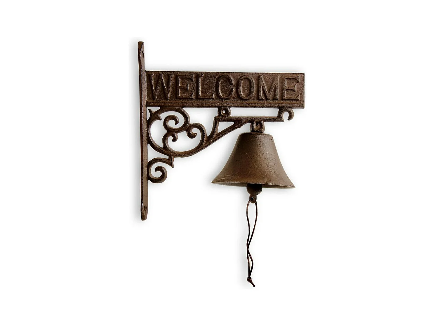 Cloche welcome fonte Fonte Marron - Décoration d'Autrefois