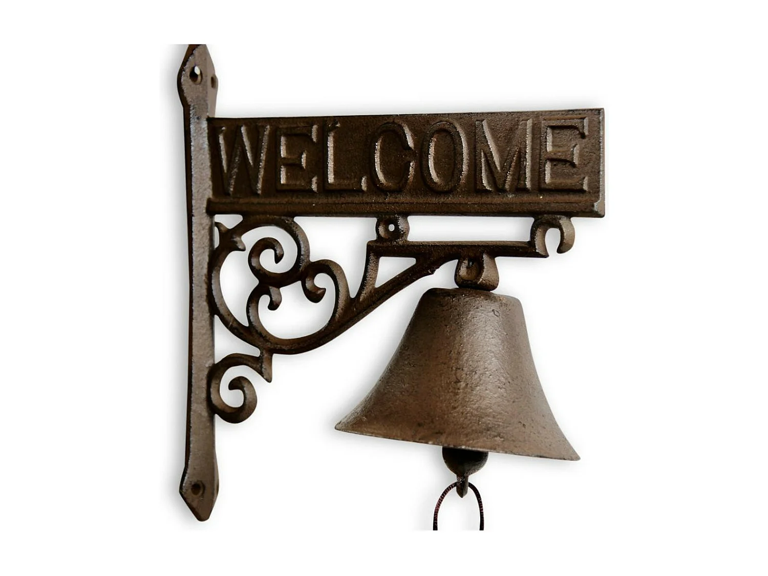 Cloche welcome fonte Fonte Marron - Décoration d'Autrefois