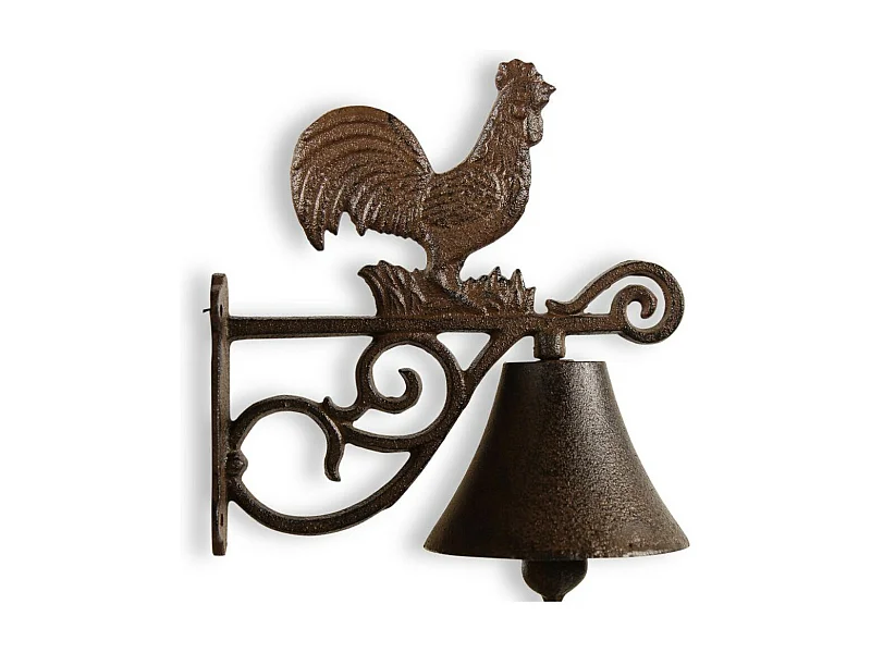 Cloche coq fonte Fonte Marron - Décoration d'Autrefois