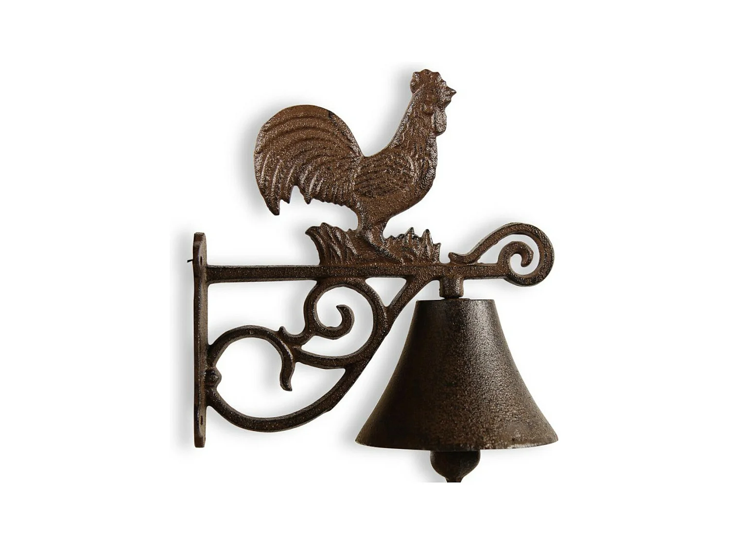 Cloche coq fonte Fonte Marron - Décoration d'Autrefois