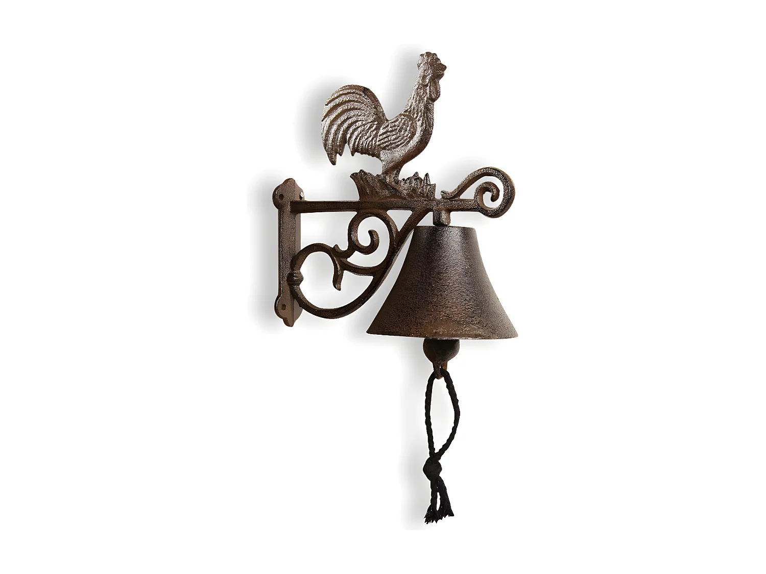 Cloche coq fonte Fonte Marron - Décoration d'Autrefois