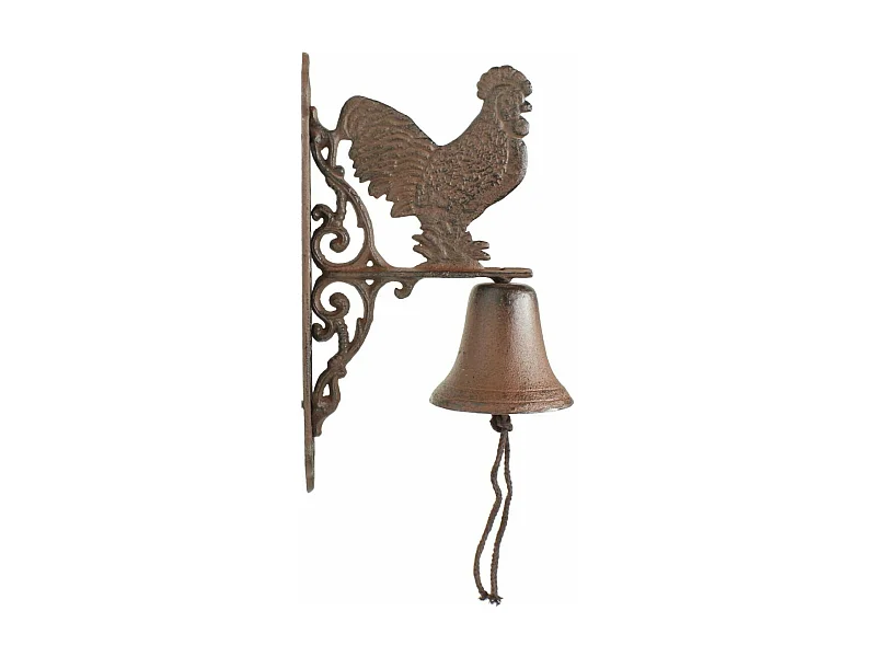 Cloche coq fonte Fonte Marron - Décoration d'Autrefois