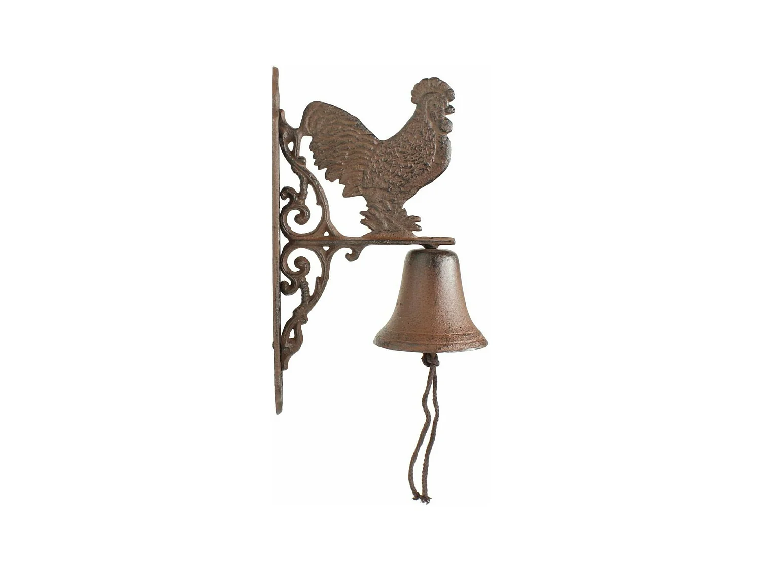 Cloche coq fonte Fonte Marron - Décoration d'Autrefois