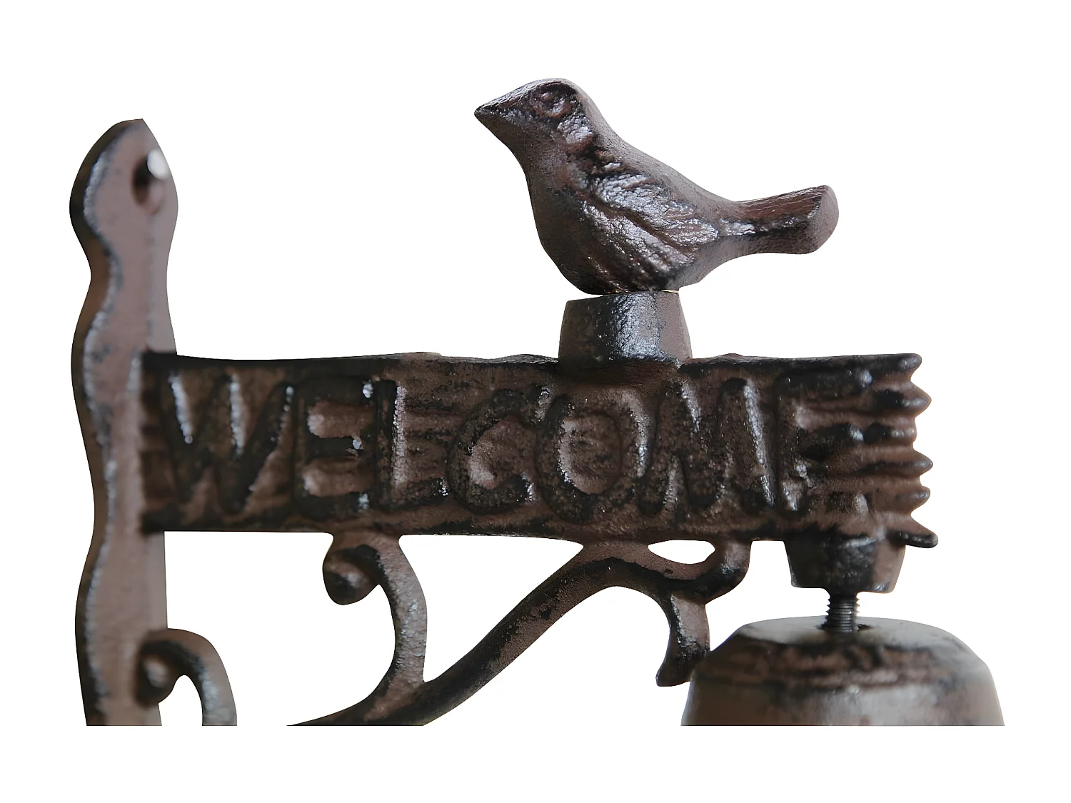 Cloche oiseau fonte Fonte Marron - Décoration d'Autrefois