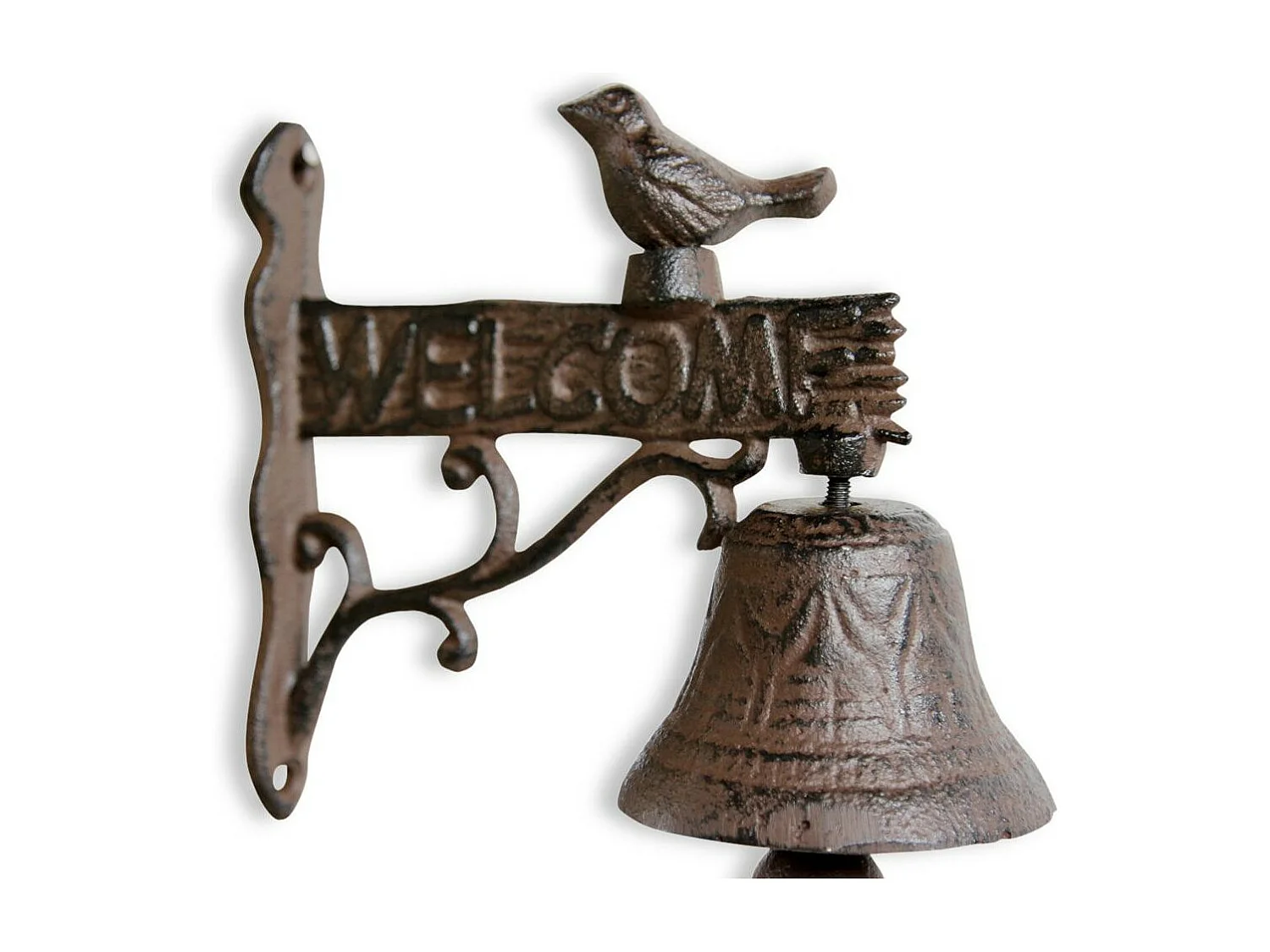 Cloche oiseau fonte Fonte Marron - Décoration d'Autrefois