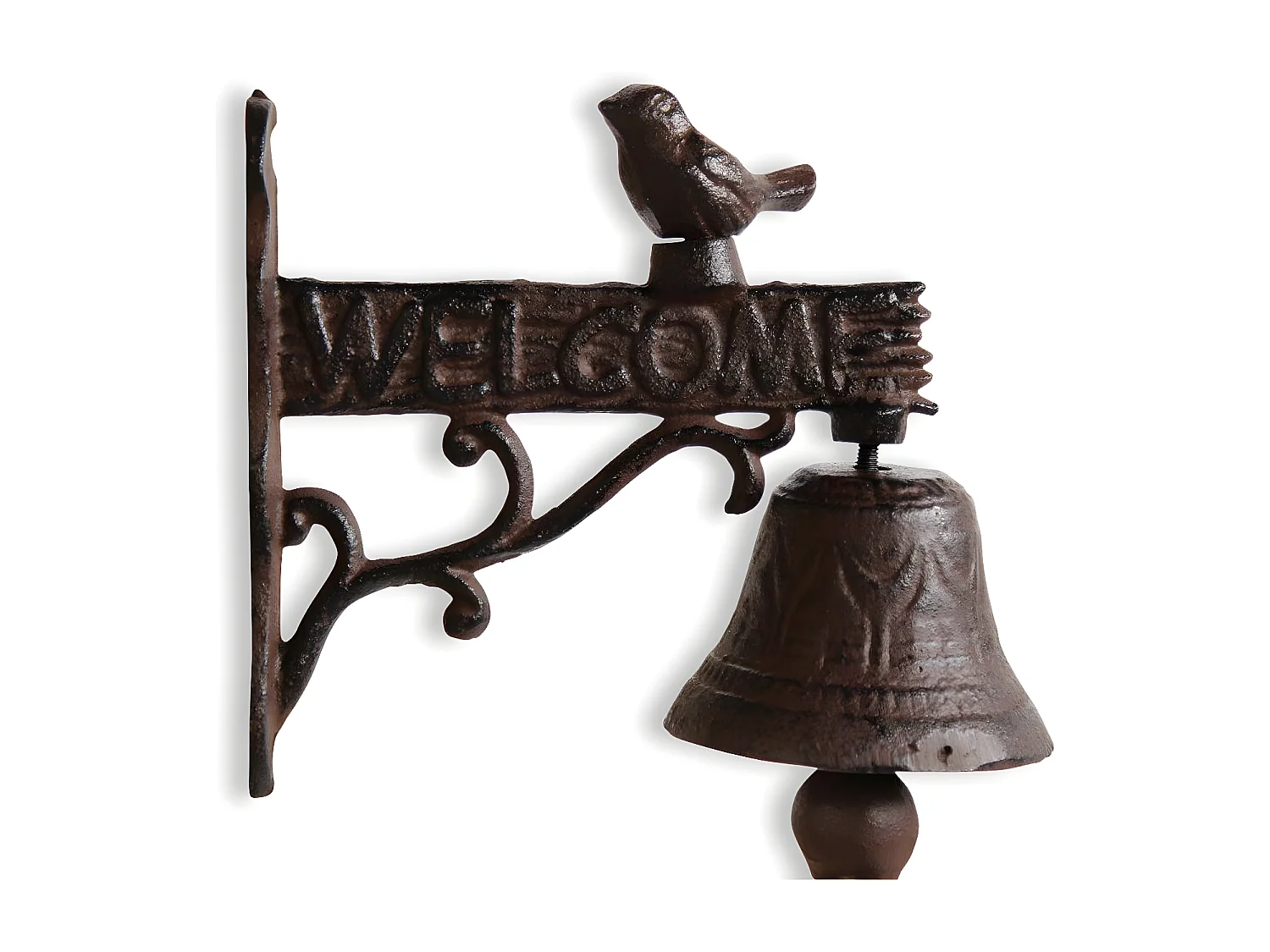 Cloche oiseau fonte Fonte Marron - Décoration d'Autrefois