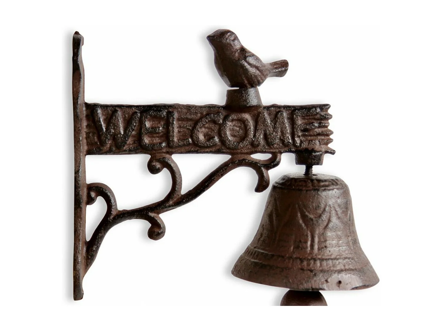 Cloche oiseau fonte Fonte Marron - Décoration d'Autrefois