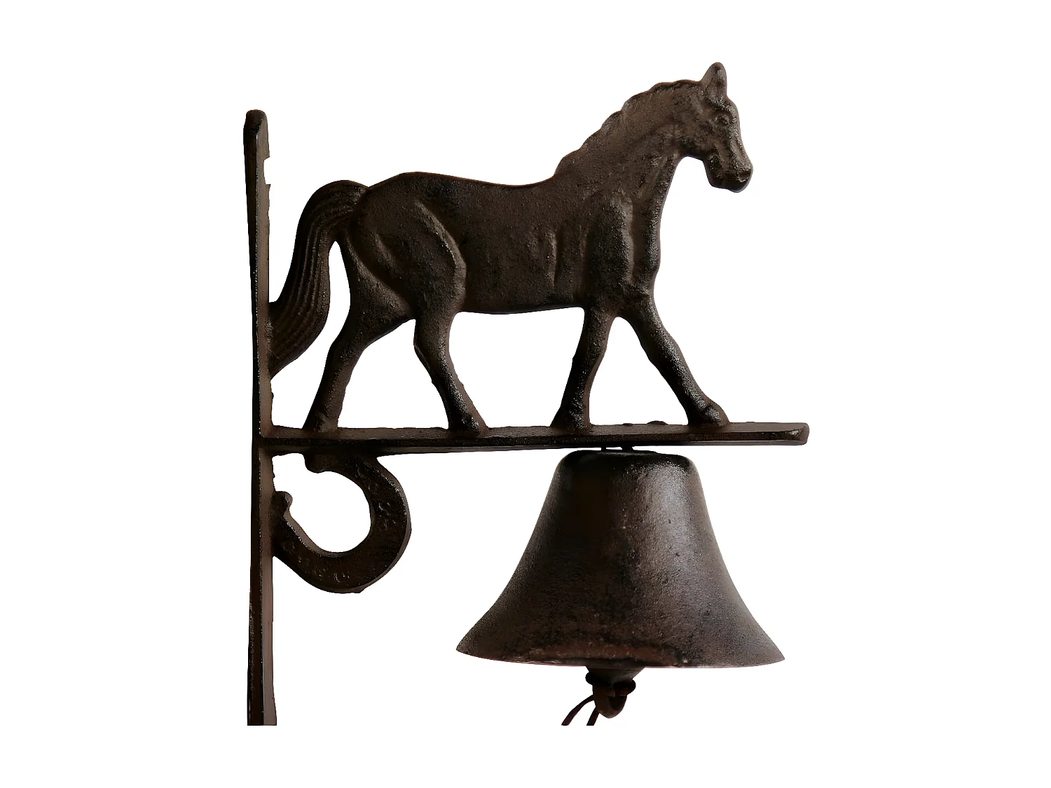 Cloche cheval fonte Fonte Marron - Décoration d'Autrefois