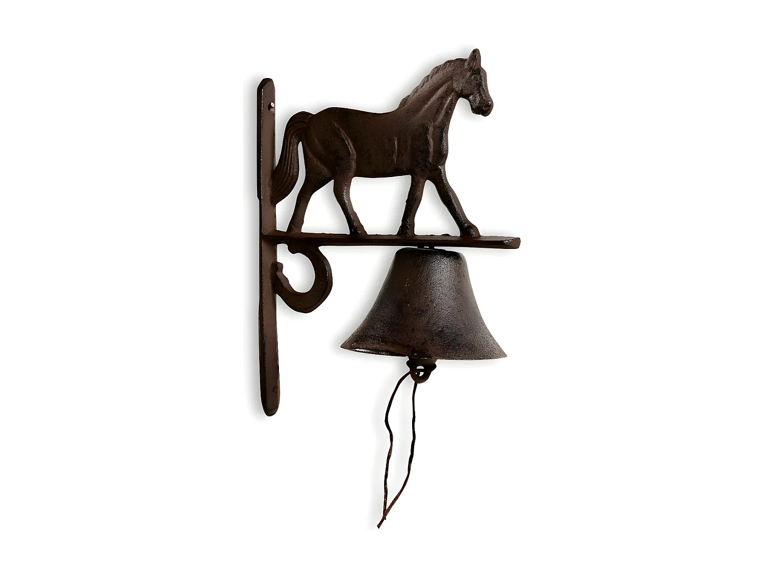 Cloche cheval fonte Fonte Marron - Décoration d'Autrefois
