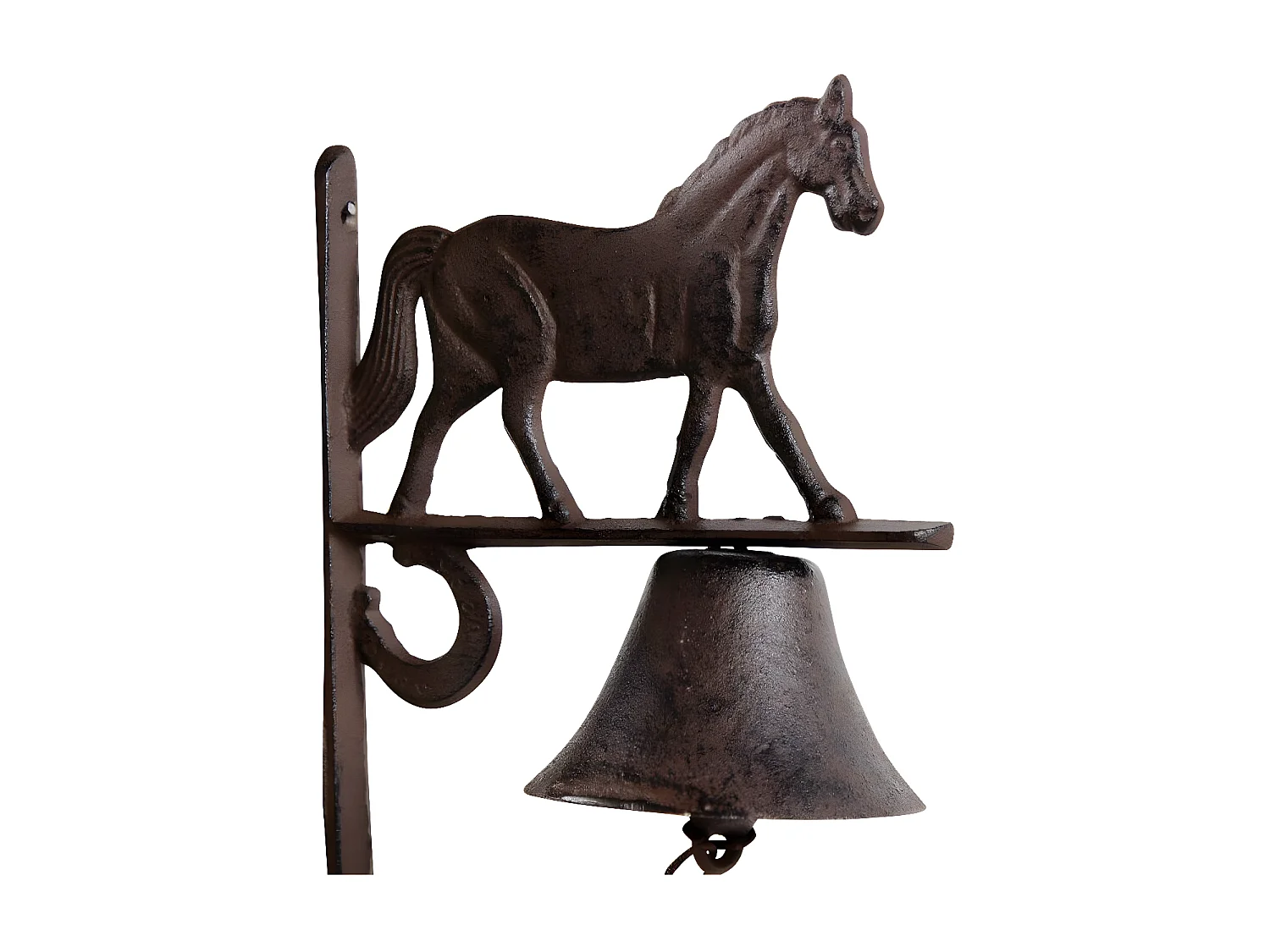 Cloche cheval fonte Fonte Marron - Décoration d'Autrefois