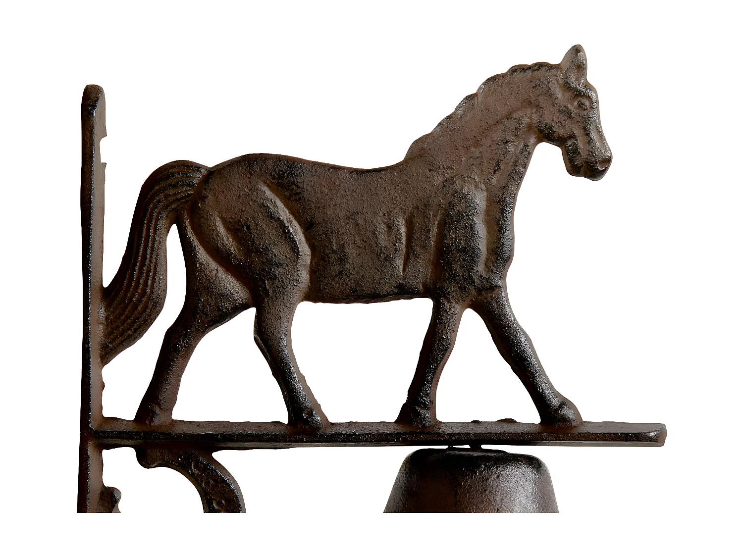 Cloche cheval fonte Fonte Marron - Décoration d'Autrefois