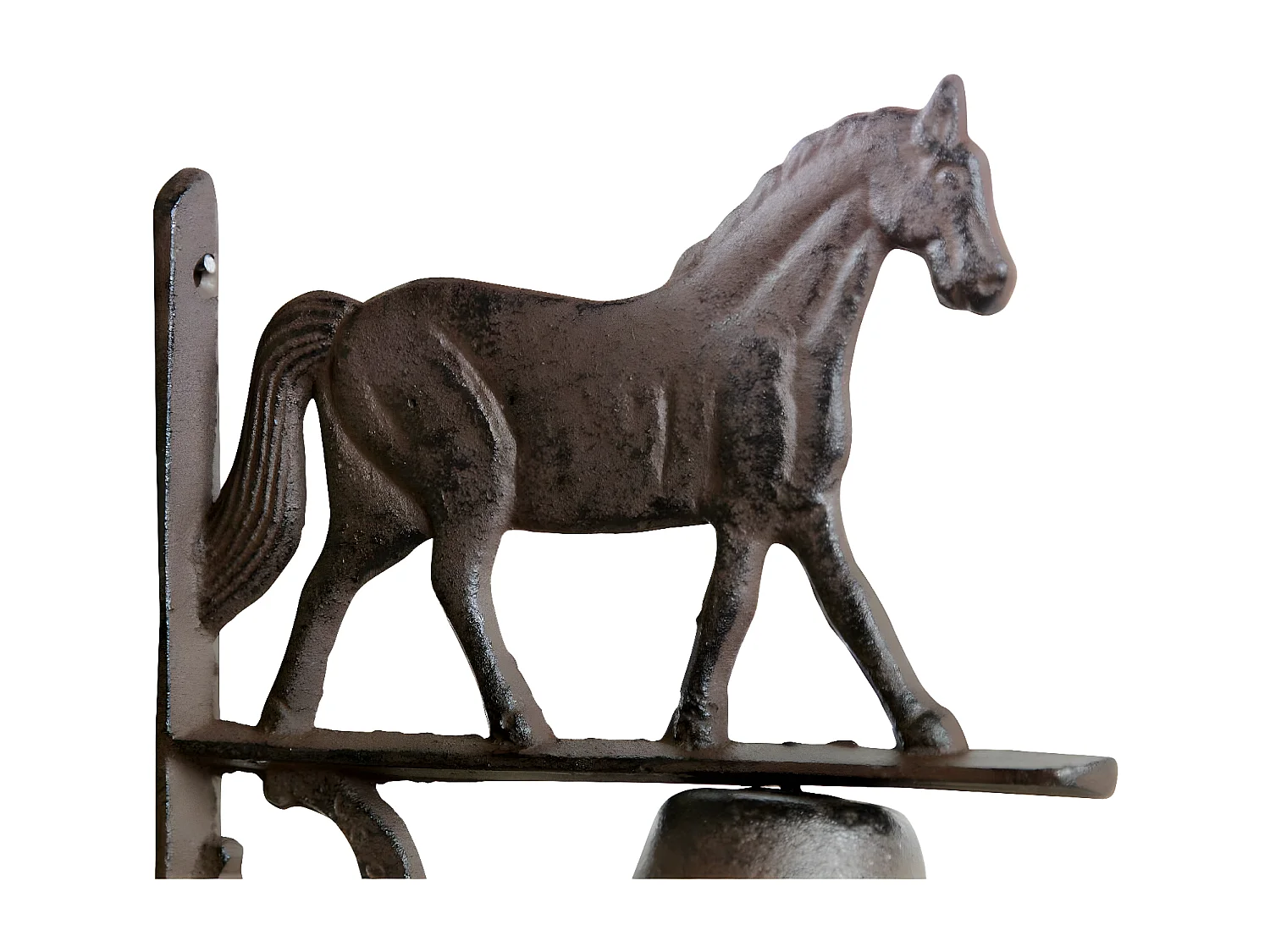 Cloche cheval fonte Fonte Marron - Décoration d'Autrefois