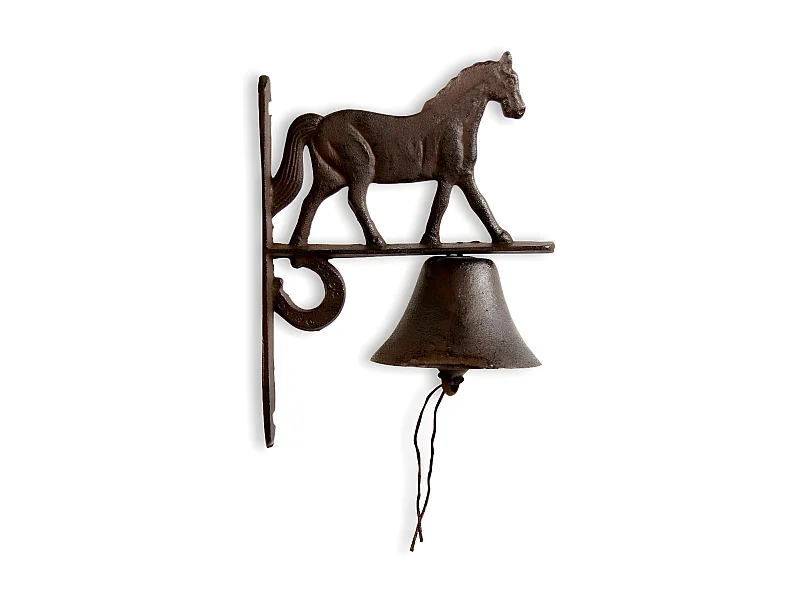 Cloche cheval fonte Fonte Marron - Décoration d'Autrefois