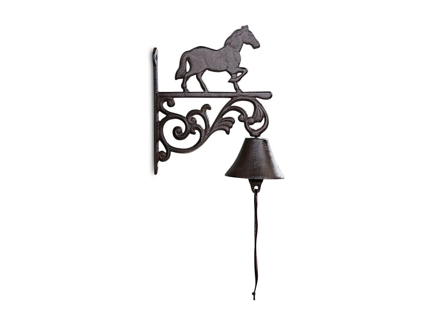 Cloche cheval fonte Fonte Marron - Décoration d'Autrefois