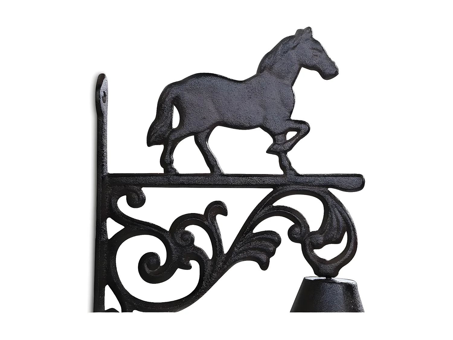 Cloche cheval fonte Fonte Marron - Décoration d'Autrefois