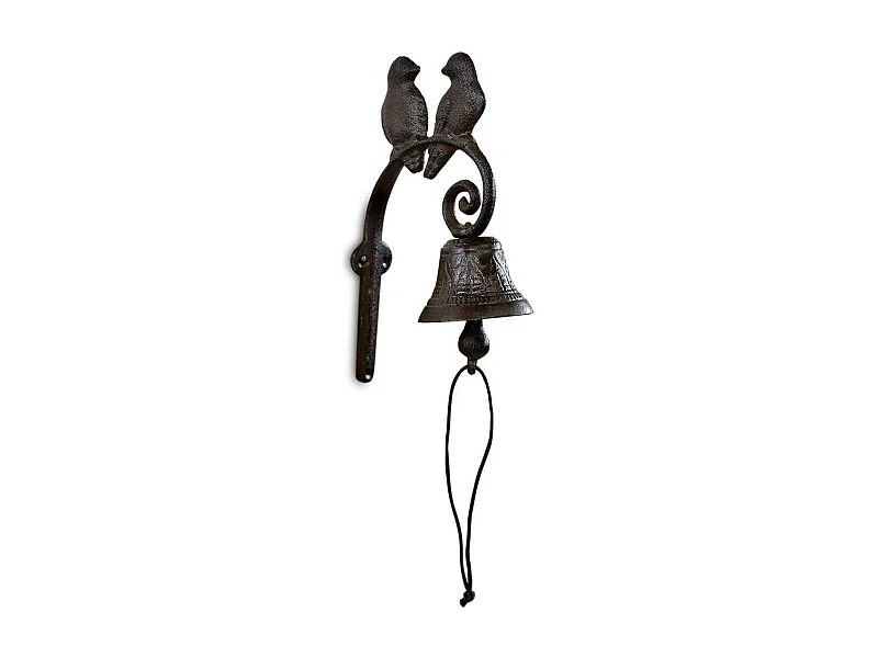 Cloche 2 oiseaux fonte Fonte Marron - Décoration d'Autrefois