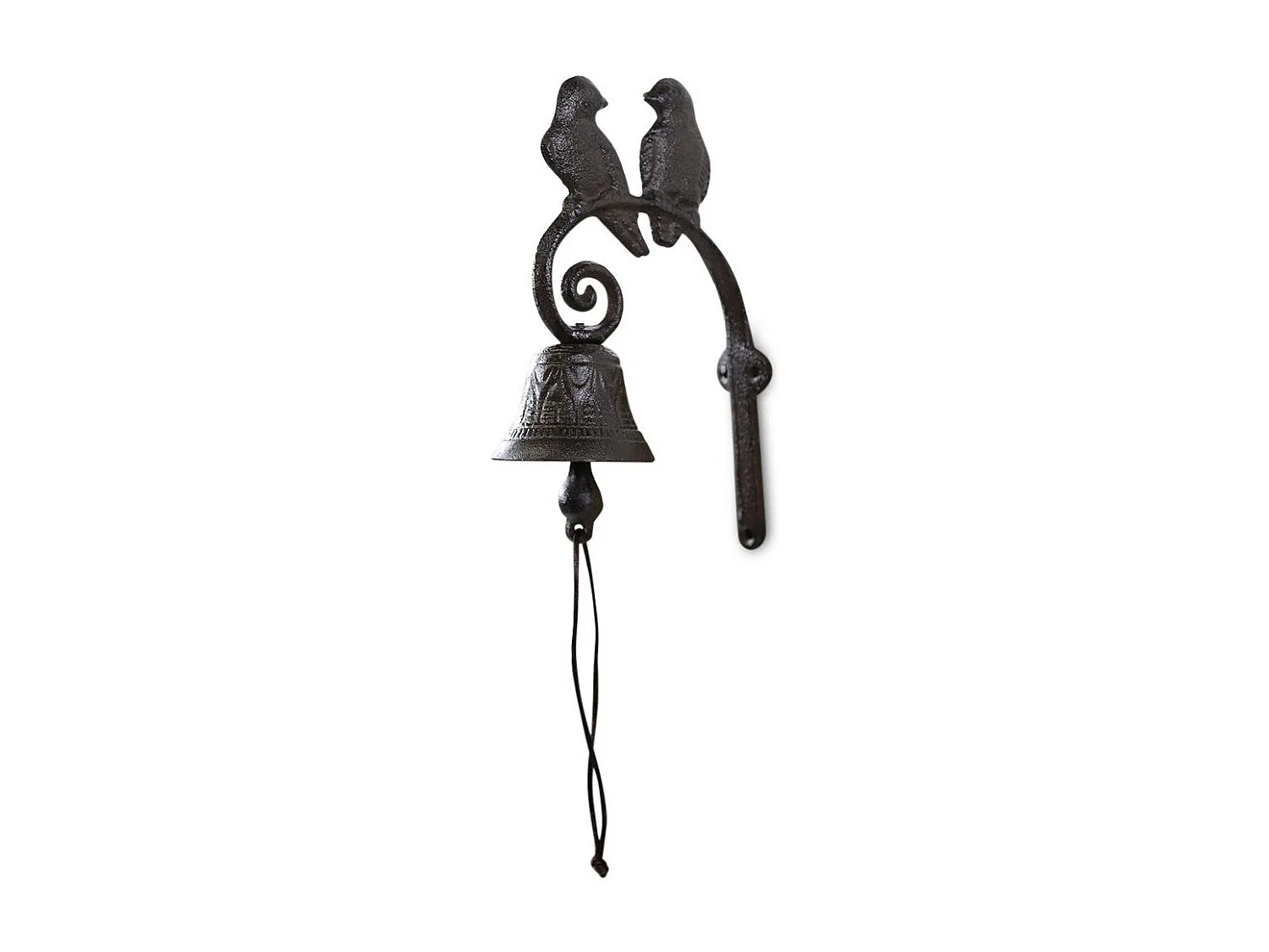 Cloche 2 oiseaux fonte Fonte Marron - Décoration d'Autrefois