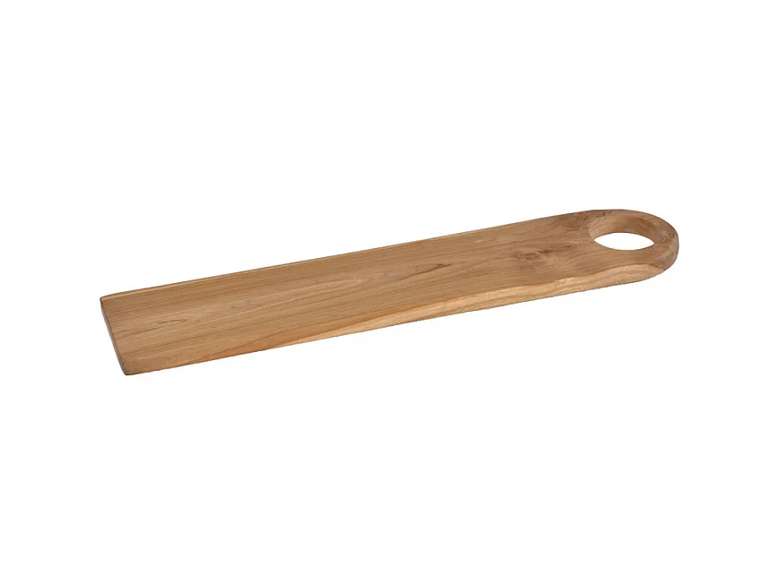 Longue planche à découper 61 cm bois de teck bout arrondi - STELLAR