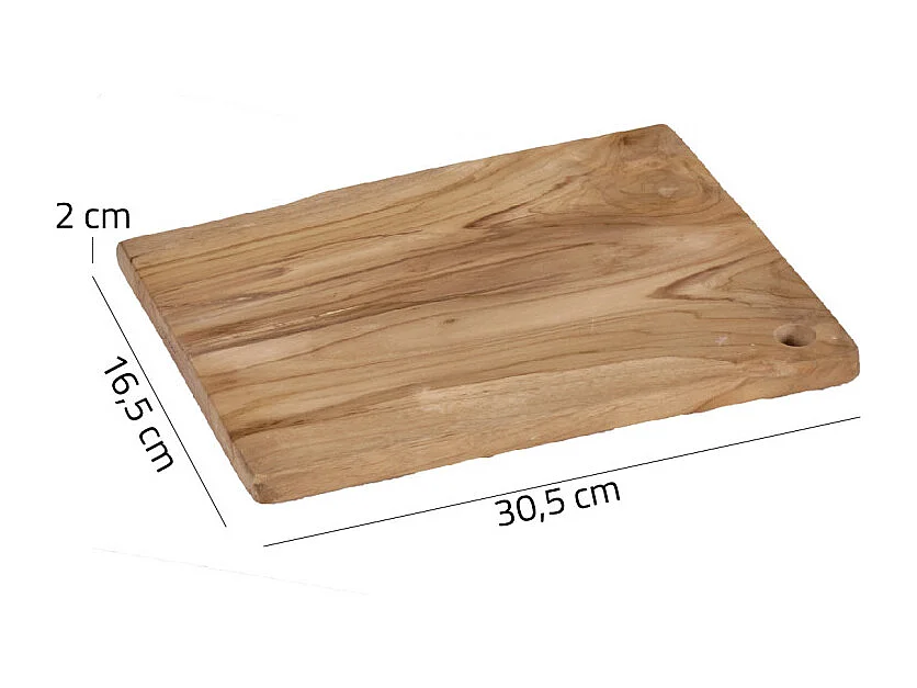 Planche à découper rectangulaire 30 cm en bois de teck - MELBA