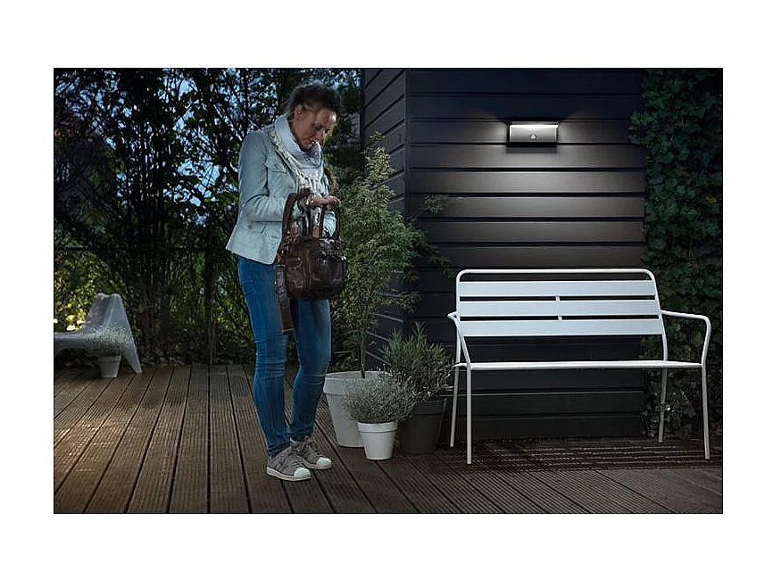 Applique Murale LED Extérieure  Bustan 2x4.5W avec détecteur de Mouvement Anthracite