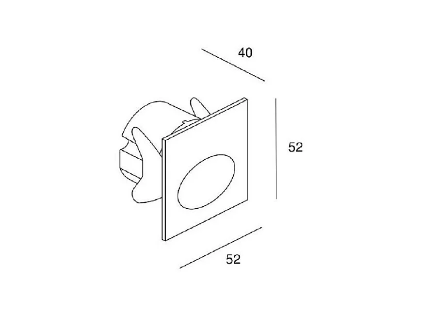 Balise LED Extérieure 2.2W Encastrable au Mur Bat Square Oval LEDS-C4 05-E016-14-CK  Blanc Chaud 2700K
