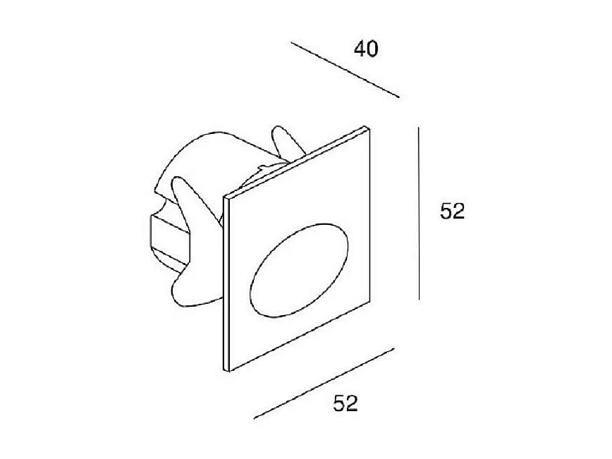 Balise LED Extérieure 2.2W Encastrable au Mur Bat Square Oval LEDS-C4 05-E016-14-CK  Blanc Chaud 2700K