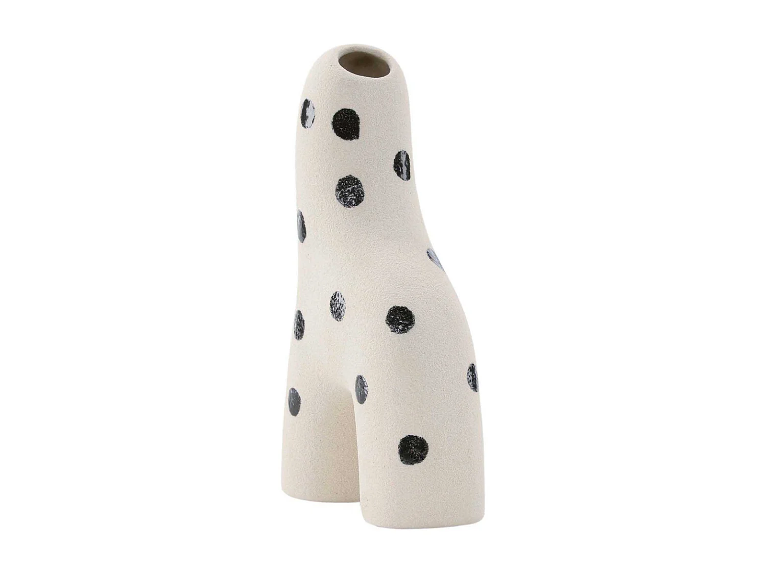 PB INFO / (COULEUR) Vase Design "Aya" 16cm Blanc & Noir