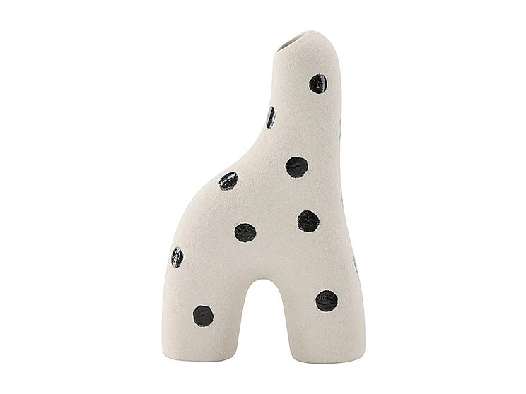 PB INFO / (COULEUR) Vase Design "Aya" 16cm Blanc & Noir
