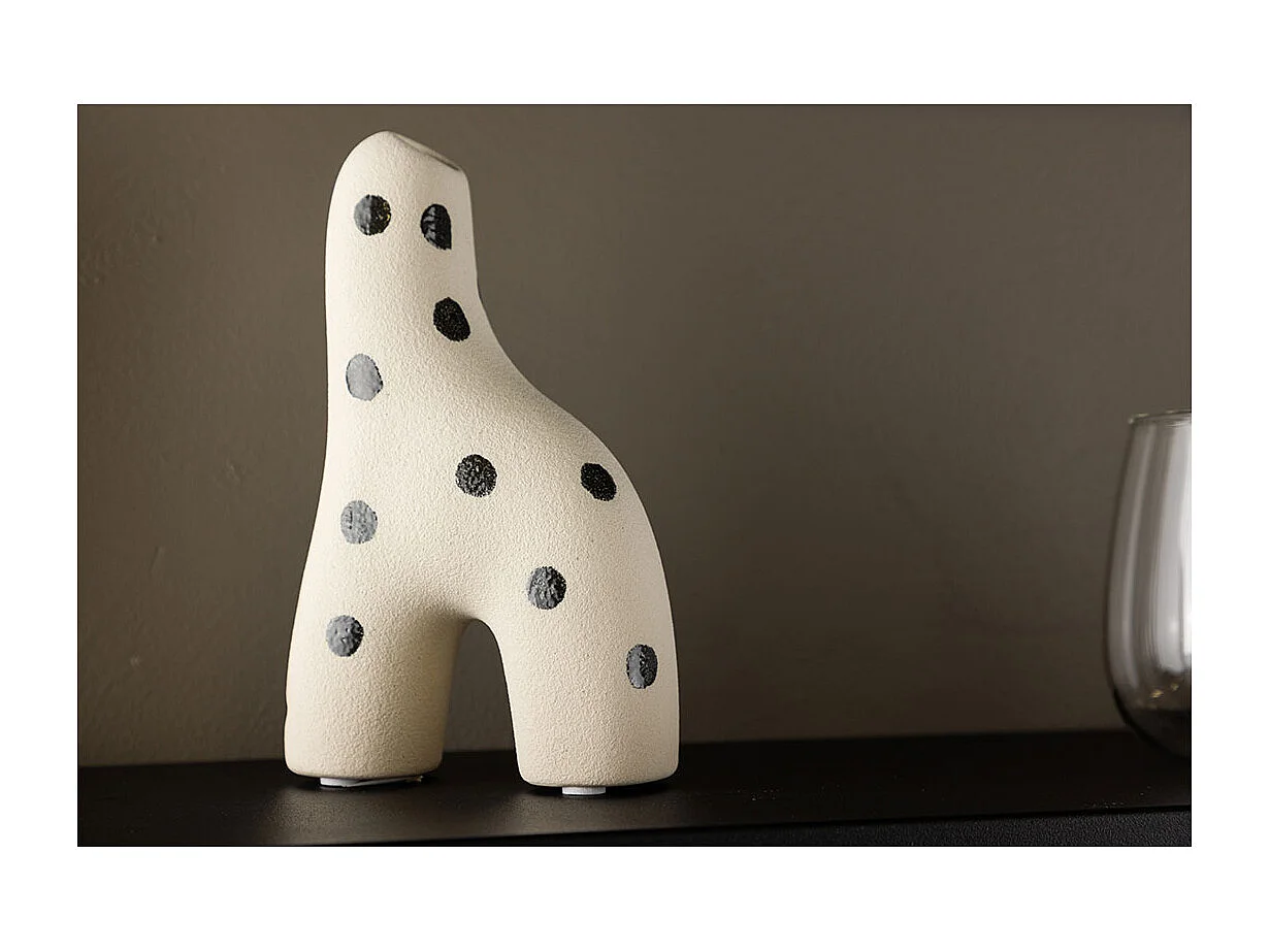 PB INFO / (COULEUR) Vase Design "Aya" 16cm Blanc & Noir