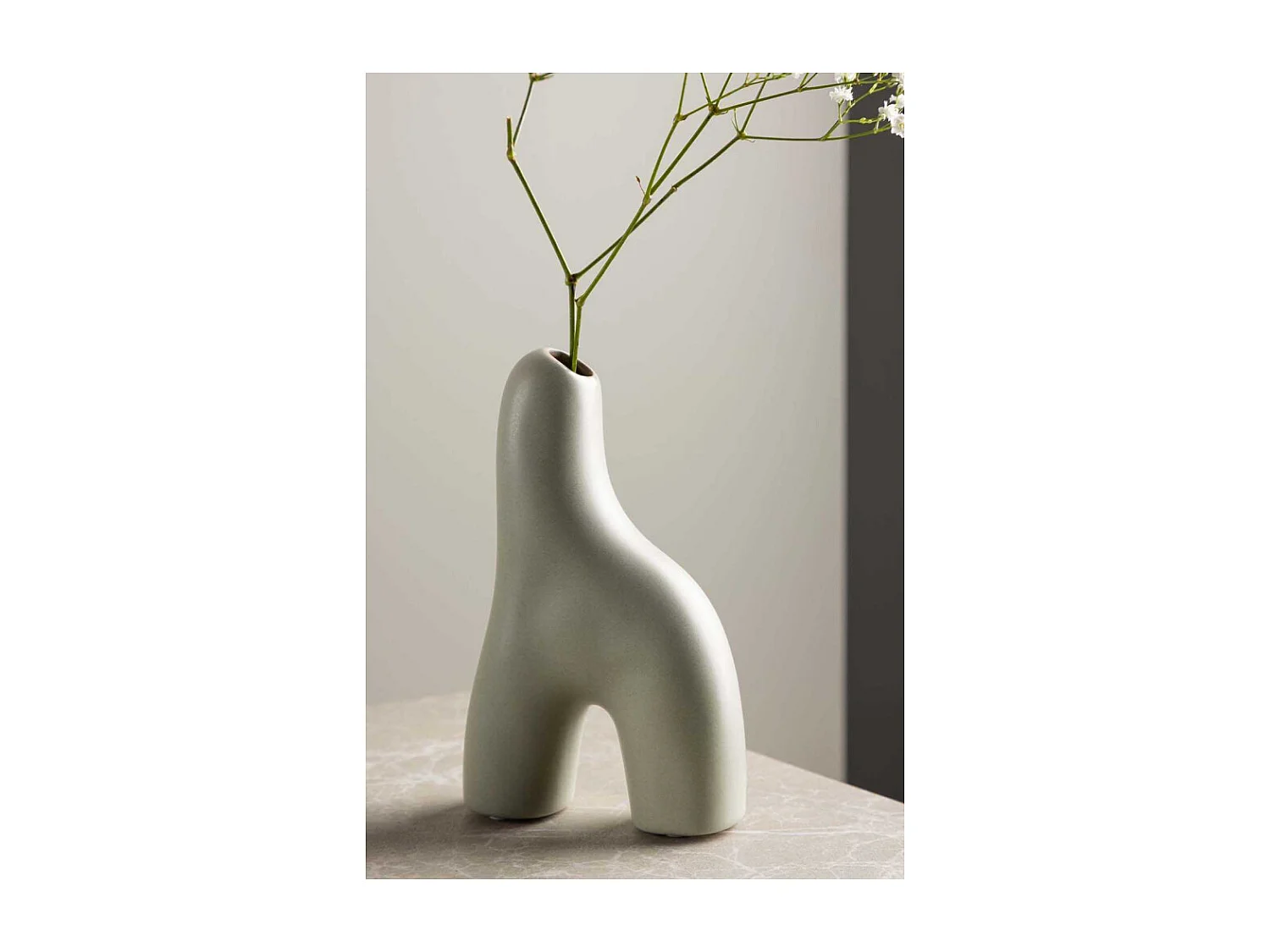 Vase Design "Aya" 16cm Gris Clair