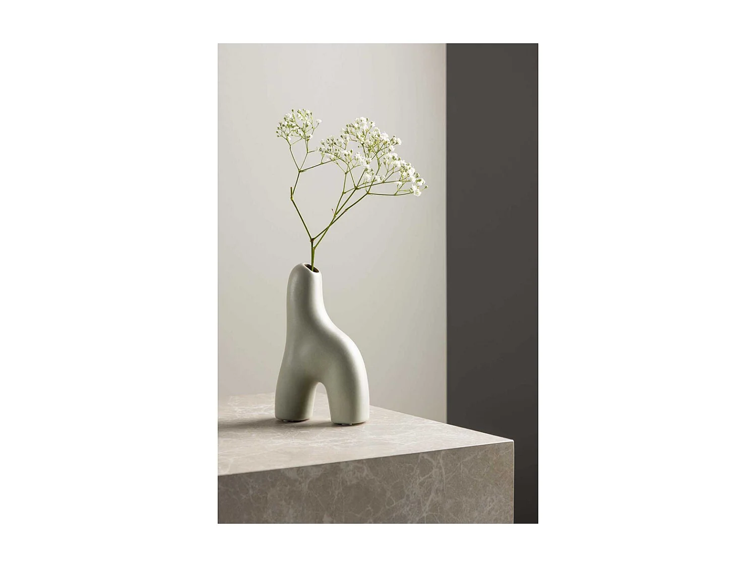 Vase Design "Aya" 16cm Gris Clair