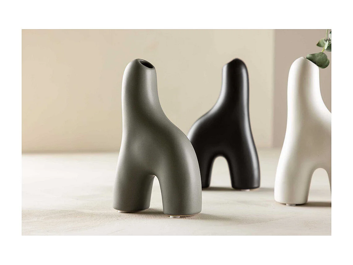 Vase Design "Aya" 16cm Gris Foncé