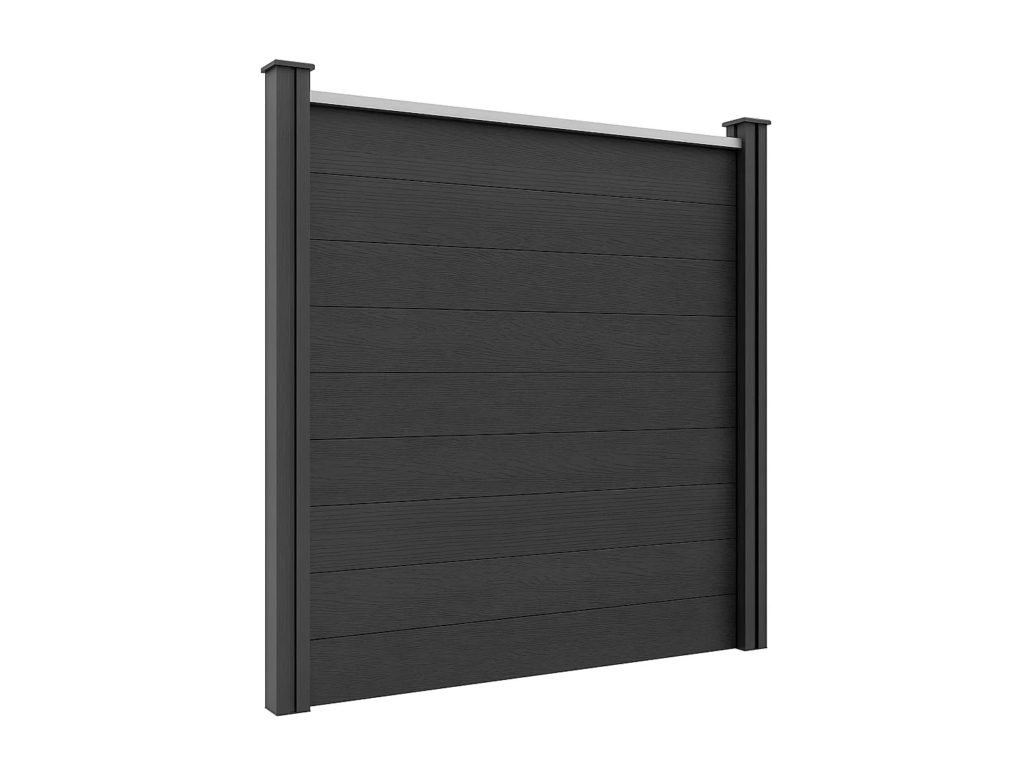 Clôture de jardin brise vue occultant modulable WPC bois composite alu gris