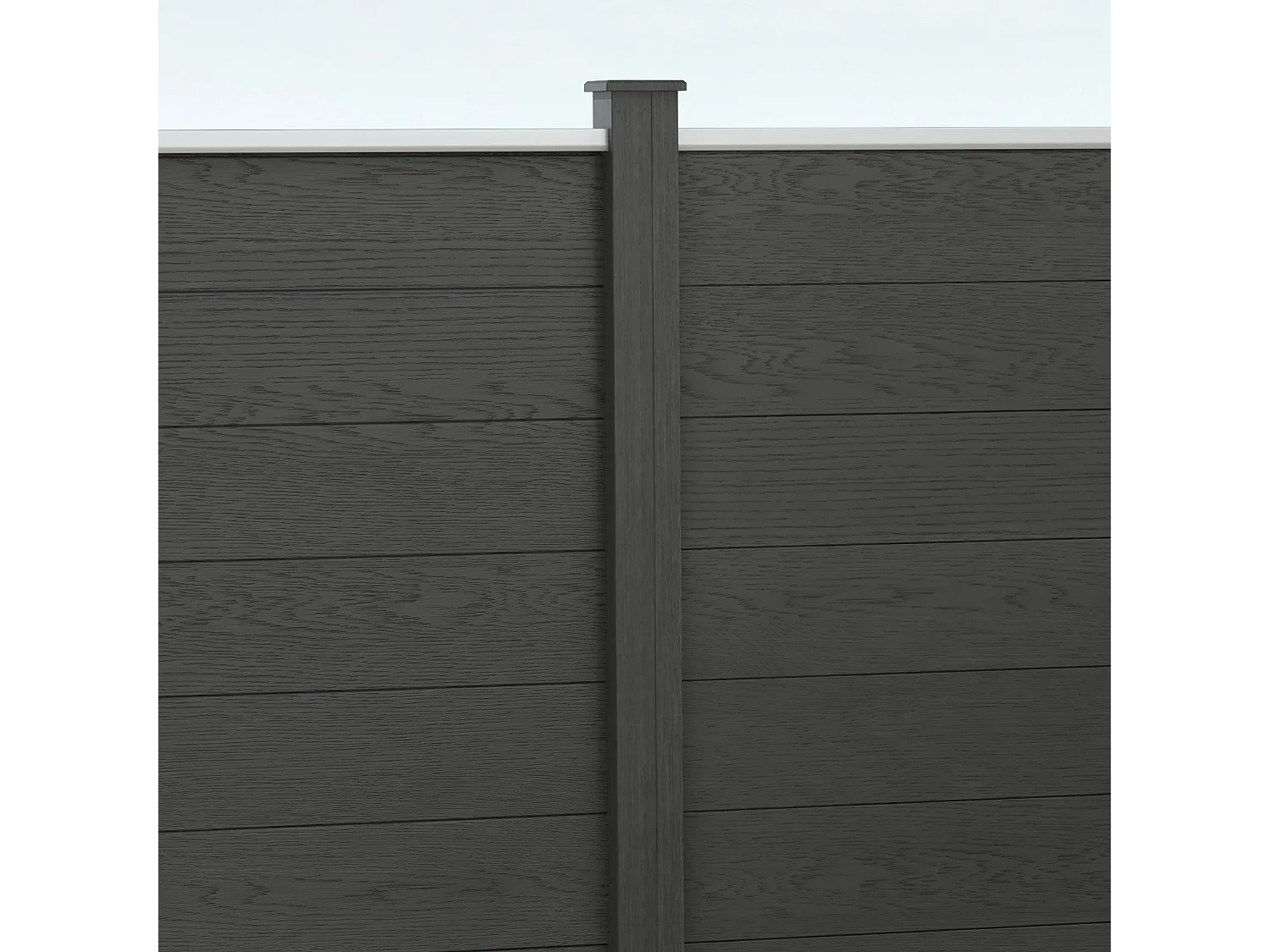 Clôture de jardin brise vue occultant modulable WPC bois composite alu gris