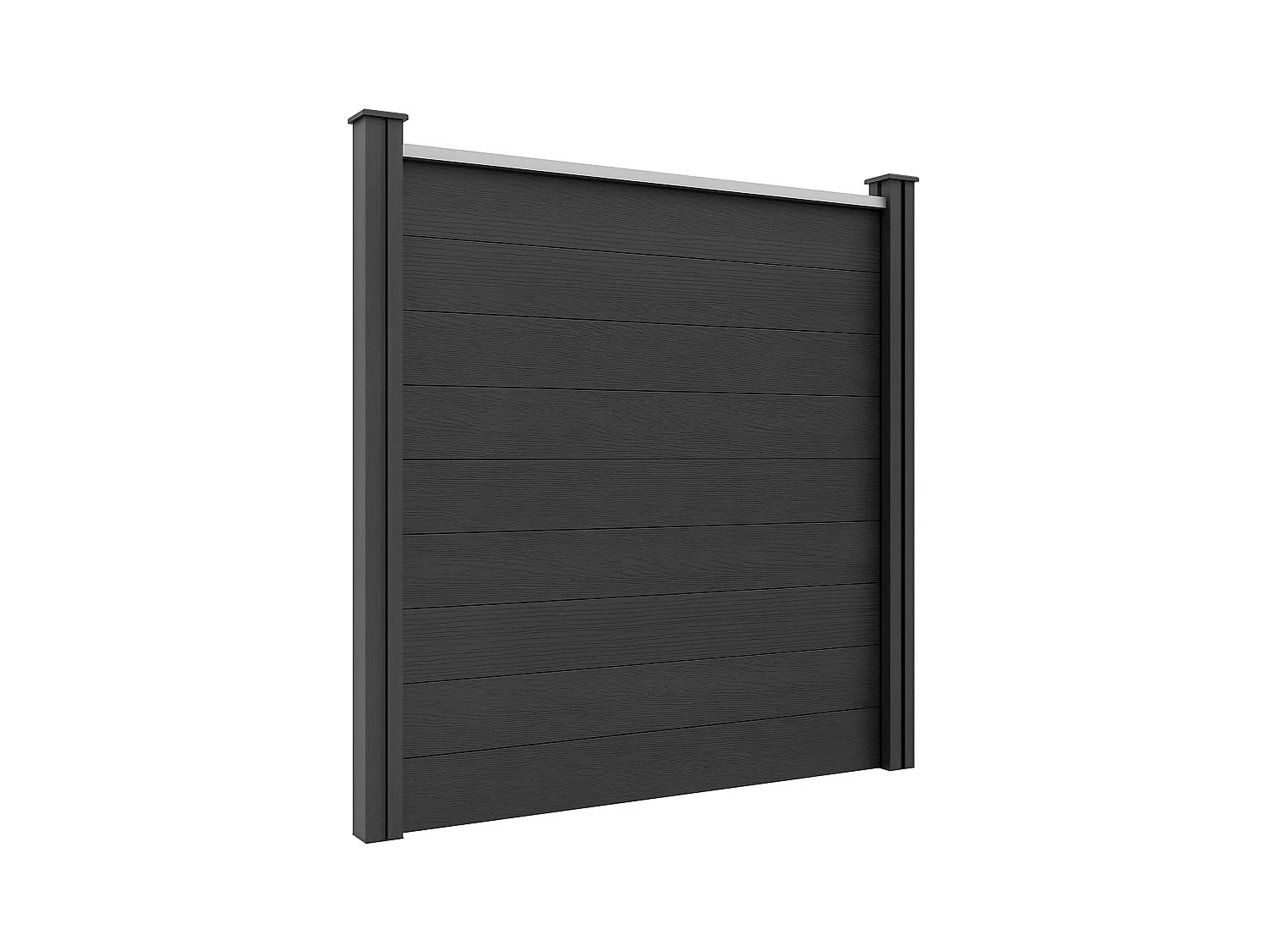 Clôture de jardin brise vue occultant modulable WPC bois composite alu gris