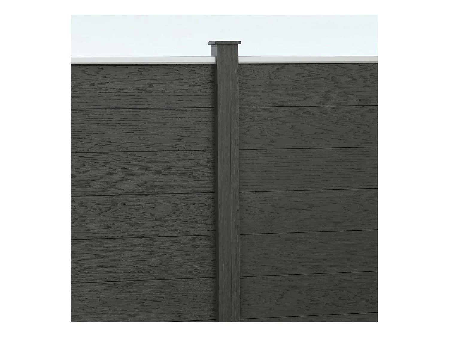 Clôture de jardin brise vue occultant modulable WPC bois composite alu gris