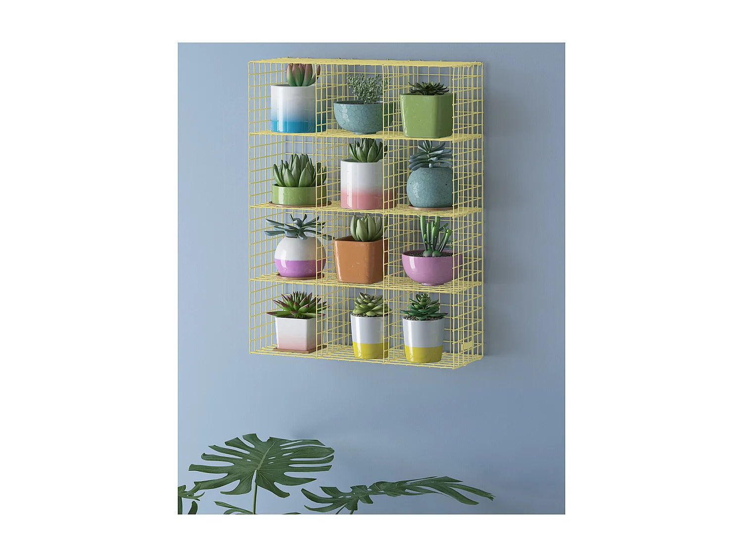CUP RACK|Prateleira de parede com 12 compartimentos em metal cor-de-rosa, pequena