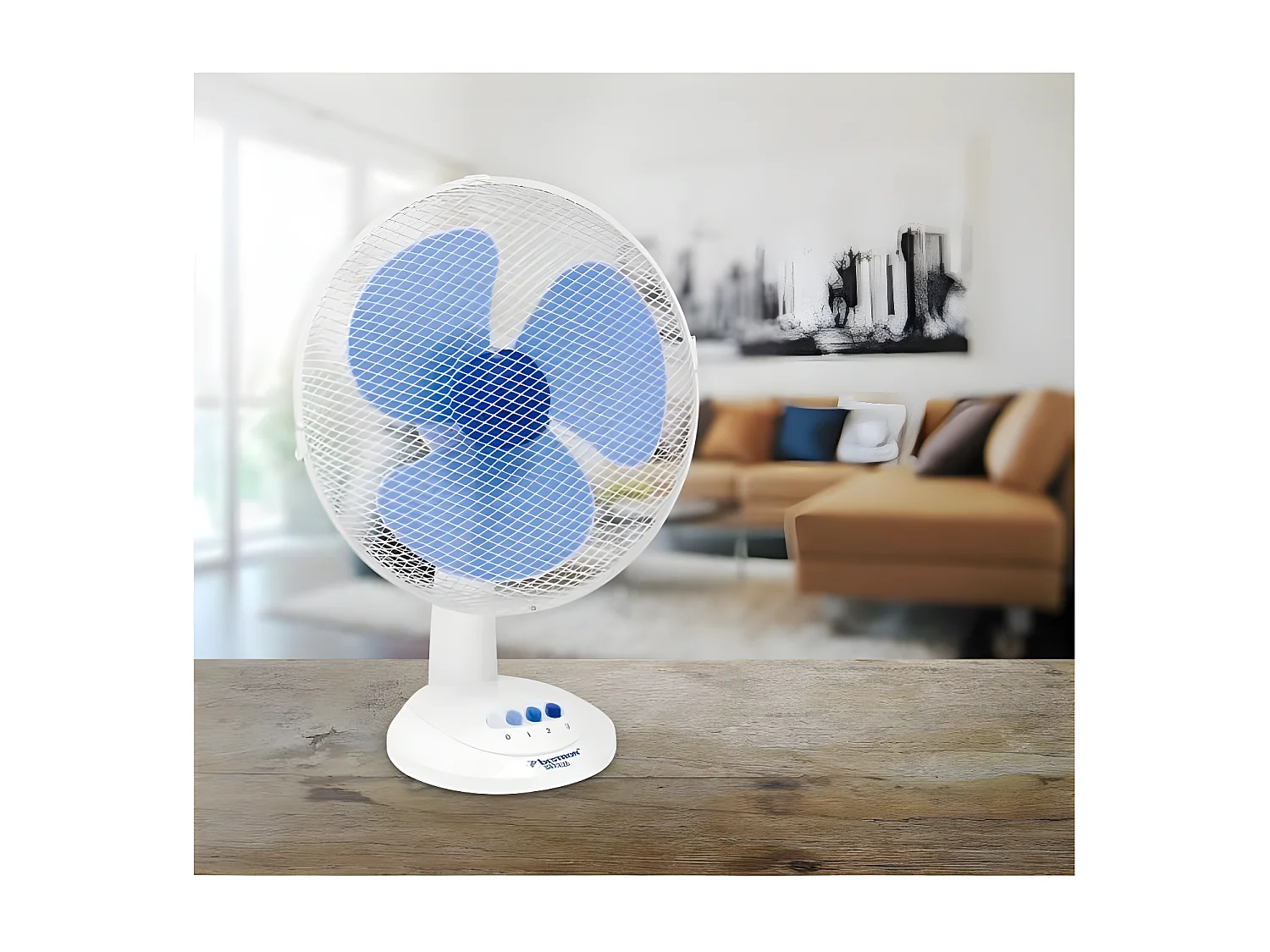 BESTRON Ventilateur de Table - Panier 35cm - Blanc - 40W - Debit dair 40,24,20m3/min. Vitesse de lair 2,49m/sec - Sonore: 49,3 d