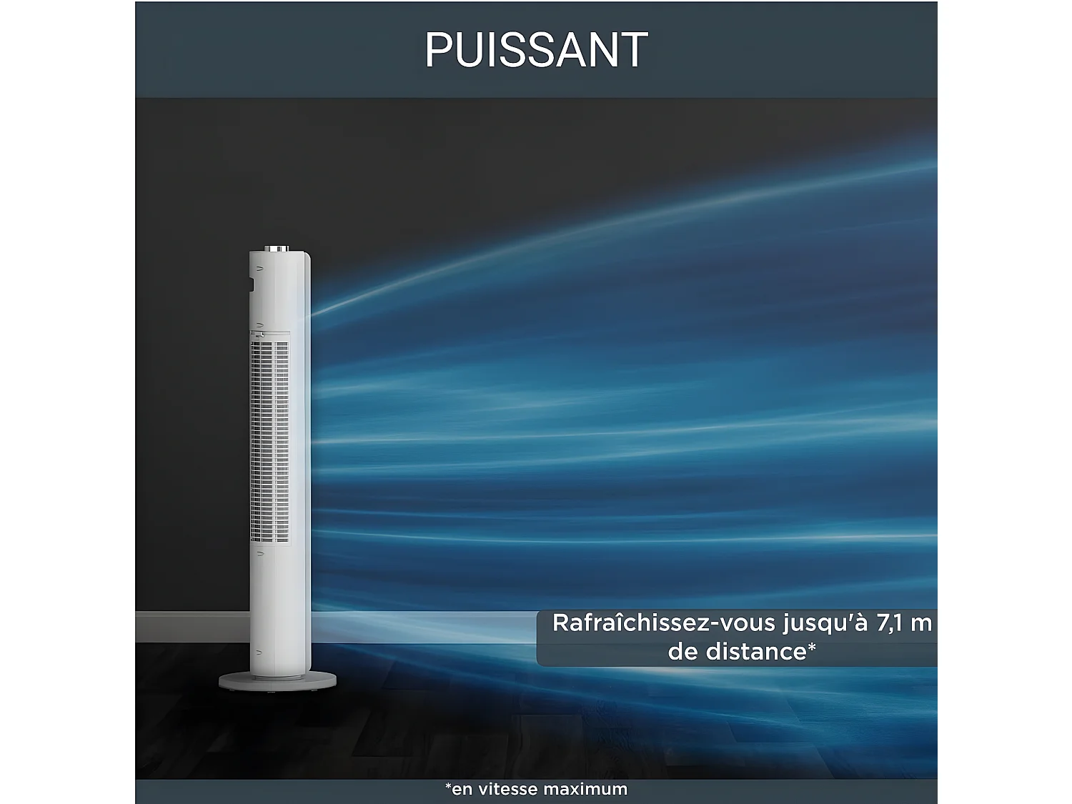 Rowenta Urban Cool VU6720 Ventilatore a Torre 3 Velocità Design sottile Silenziosità 46 dBA