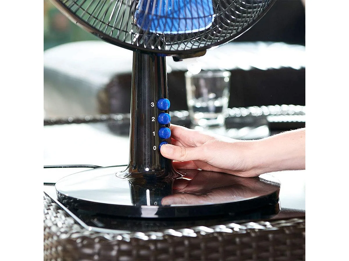 Taurus Alpatec Ventilateur de table 30cm 40w 3 vitesses noir - boreal 12 elegance