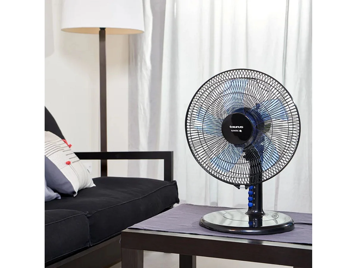 Taurus Alpatec Ventilateur de table 30cm 40w 3 vitesses noir - boreal 12 elegance