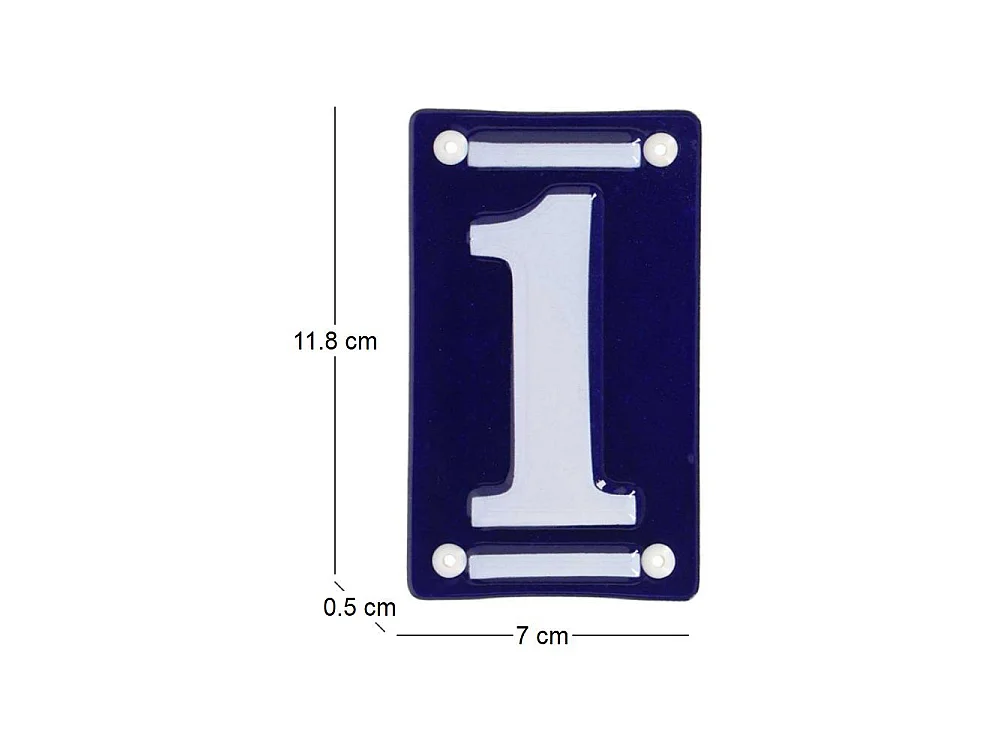 Numéro de maison en fer émaillé Chiffre 1