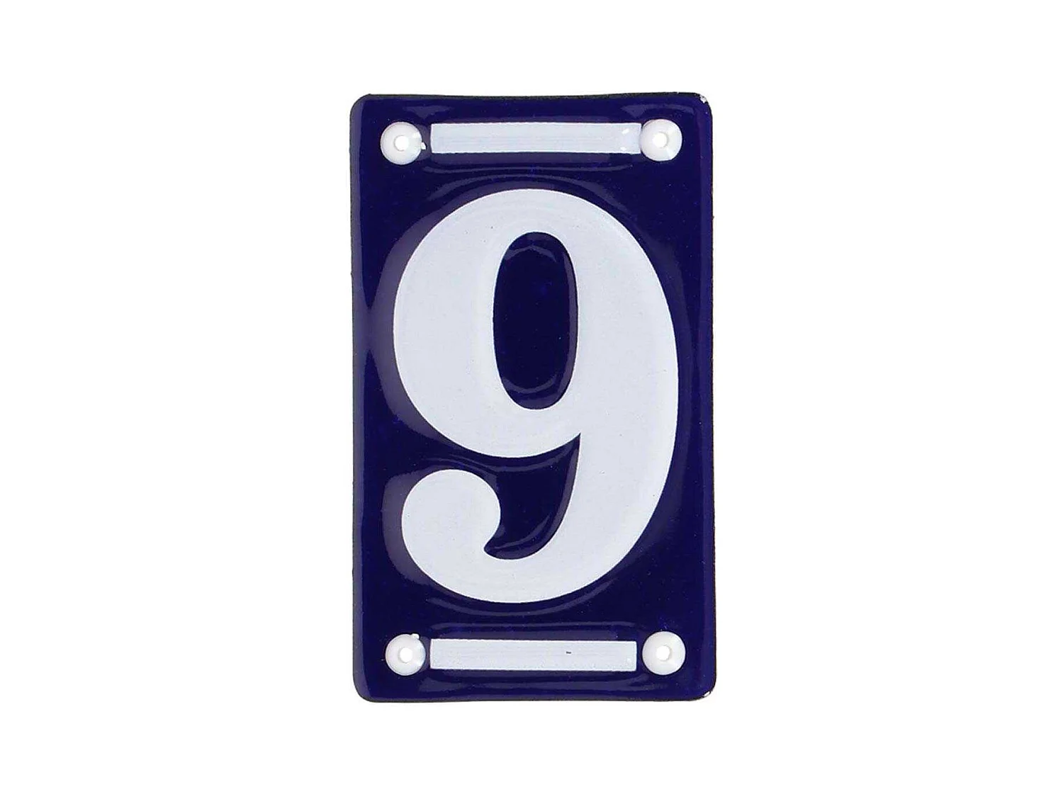Numéro de maison en fer émaillé Chiffre 9