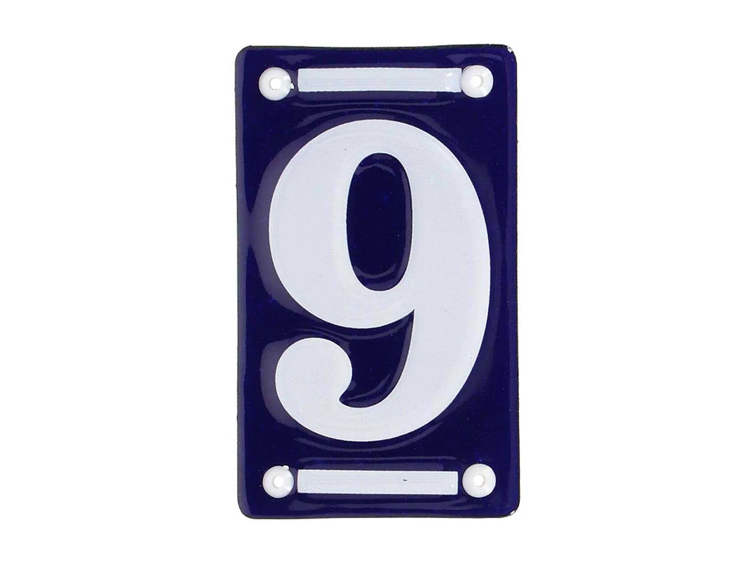 Numéro de maison en fer émaillé Chiffre 9