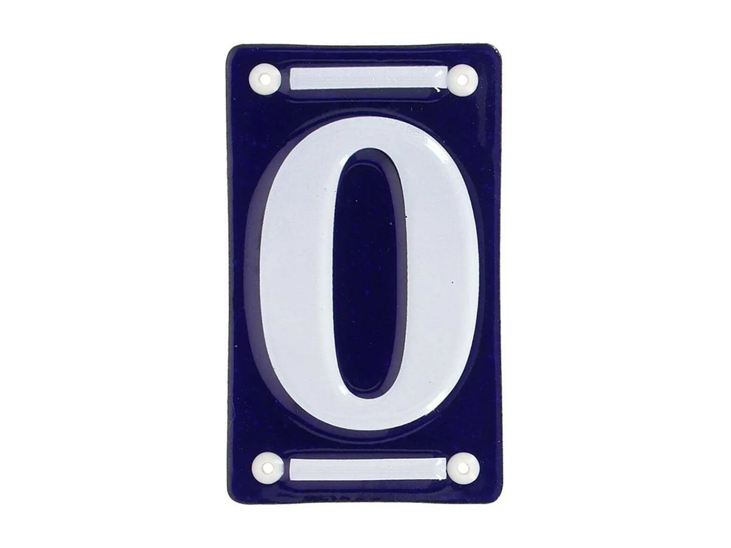 Numéro de maison en fer émaillé Chiffre 0